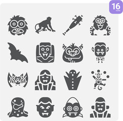 Simple set of terror related filled icons.