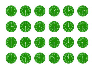 時計　30分単位　緑色