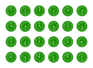 時計　30分単位　緑色