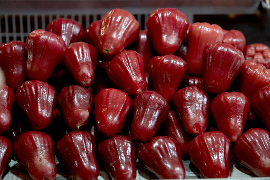 Attractive street food wax apple in the ancient city of Chiang Mai, the weekend night market