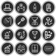 16 pack of floor  lineal web icons set