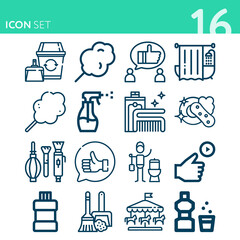 Simple set of 16 icons related to just