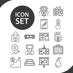 Simple set of market related lineal icons.