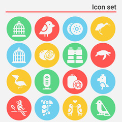 16 pack of dove  filled web icons set