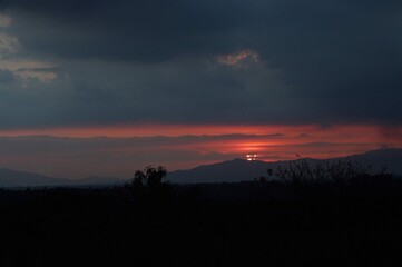 sunset in the mountains