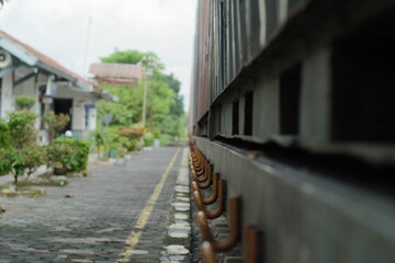 Fototapeta na wymiar trains carrying Indonesian logistical goods