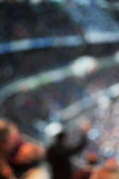 Unfocused view of crowded stadium