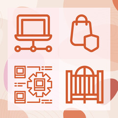 Simple set of protocol related lineal icons