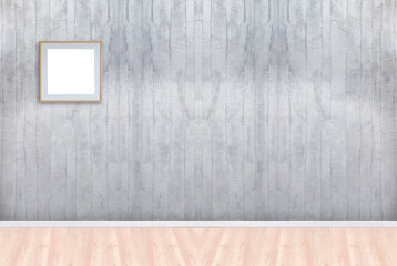 bright empty interior design, stone wall. 3D illustration