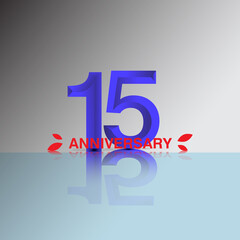 15 anniversary logotype template design for banner, poster, card vector illustrator