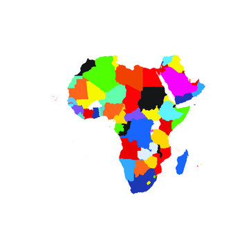 pop art of africa map, editable eps 10