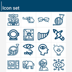 Simple set of imagination related lineal icons.