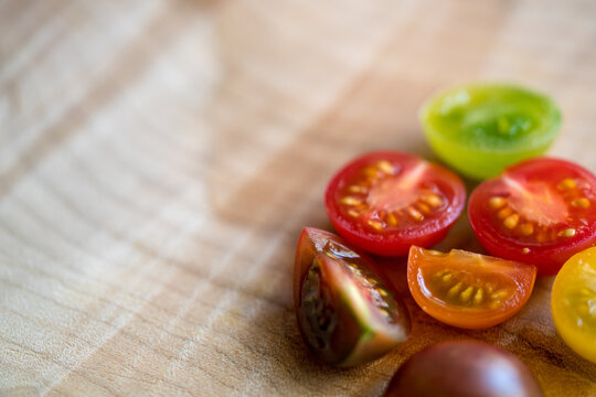 Slices of cherry tomatoes