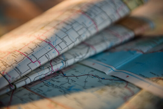 Close-up of maps