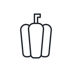 Bell pepper, paprika icon. Vector linear icon, contour, shape, outline isolated on a white background. Thin line. Modern minimalistic design. Vegetables