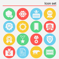 16 pack of lion  filled web icons set