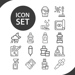 Simple set of vacuum related lineal icons.