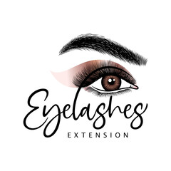 Luxury Beauty Eye Lashes Logo Vector Template
