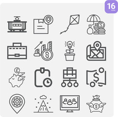 Simple set of aim related lineal icons.
