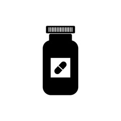 medicine bottle icon flat 