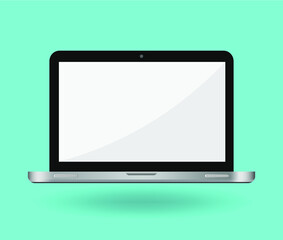 Computer mockup with white screen