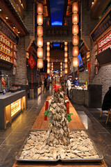 Naklejka premium Traditional Chinese food street in a tourist area, Hebei Province, China