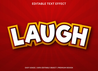 laugh text effect template with bold style use for brand typography and business logo