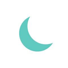 Vector Illustration of Crescent Moon with Solid Color Fill without Stroke. Suitable for Icon, UI Icon, Illustration Graphic Resource, and Islamic Event such as Ramadan Kareem, Eid Mubarak. etc.