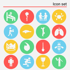 16 pack of humble  filled web icons set