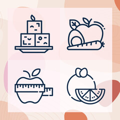 Simple set of spoon food related lineal icons