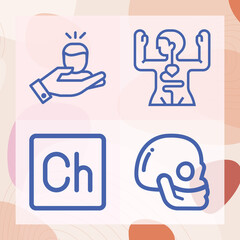 Simple set of personality related lineal icons