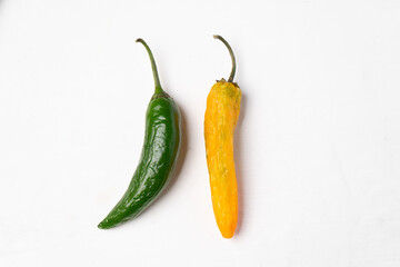 Serrano chili pepper on white background