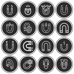 16 pack of ic needle  lineal web icons set