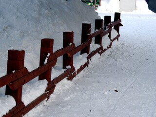 ladder in snow