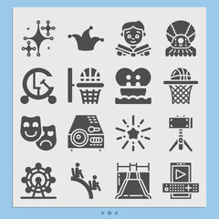 Simple set of distraction related filled icons.