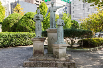 Obraz premium キリスト教伝来の地 ザビエル公園ザビエル・ヤジロウ・ベルナルドの像