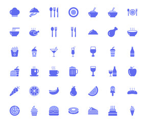 Restauran icon set. food and drink icon for computer, web and mobile app 