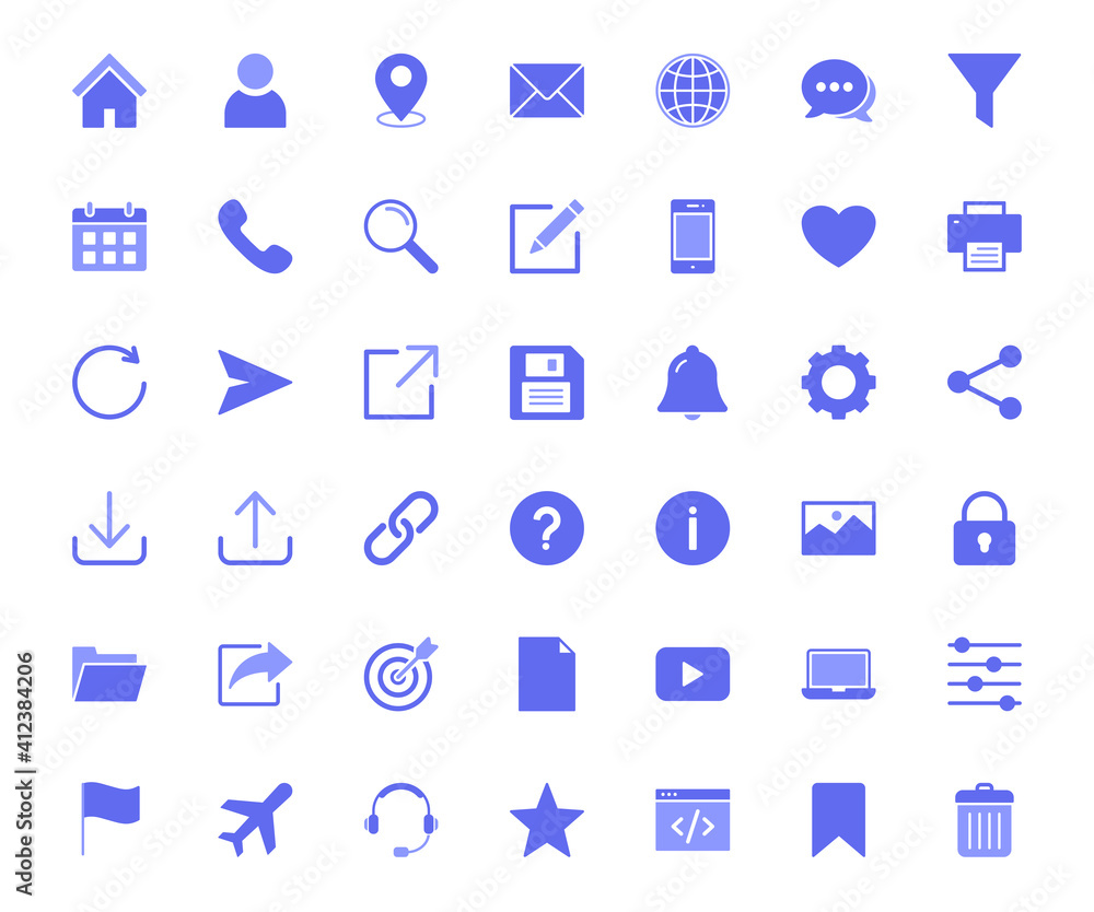 Poster website icon set. for computer, web and mobile apps