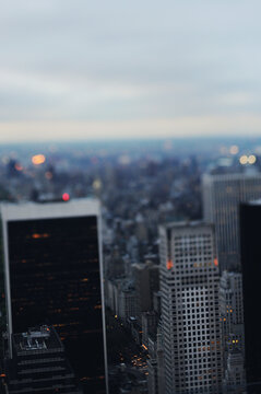 View of the Manhattan skyline in the early evening