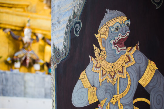 Temple painting in Grand Palace, Bangkok, Thailand