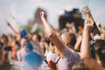 Hands of funs on the concert.