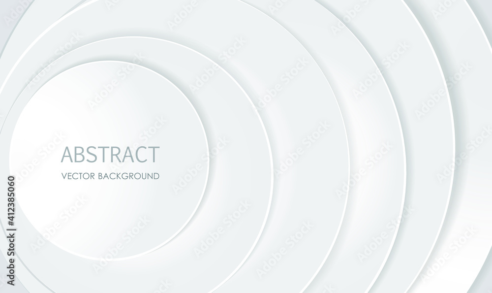 Poster abstract circle wave shape overlap white and grey metallic design with space for content. abstract w