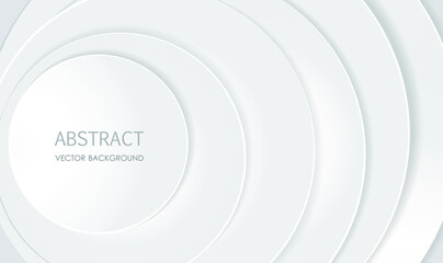 Obraz premium Abstract circle wave shape overlap white and grey metallic design with space for content. Abstract white circle overlapping layer. Modern and luxury cover template for use element banner frame, advert