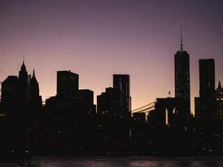 Manhattan skyline at twilight