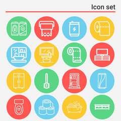 16 pack of privy  lineal web icons set
