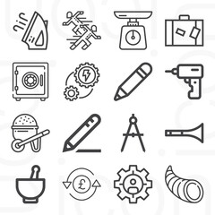 16 pack of ram  lineal web icons set