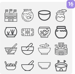 Simple set of field house related lineal icons.