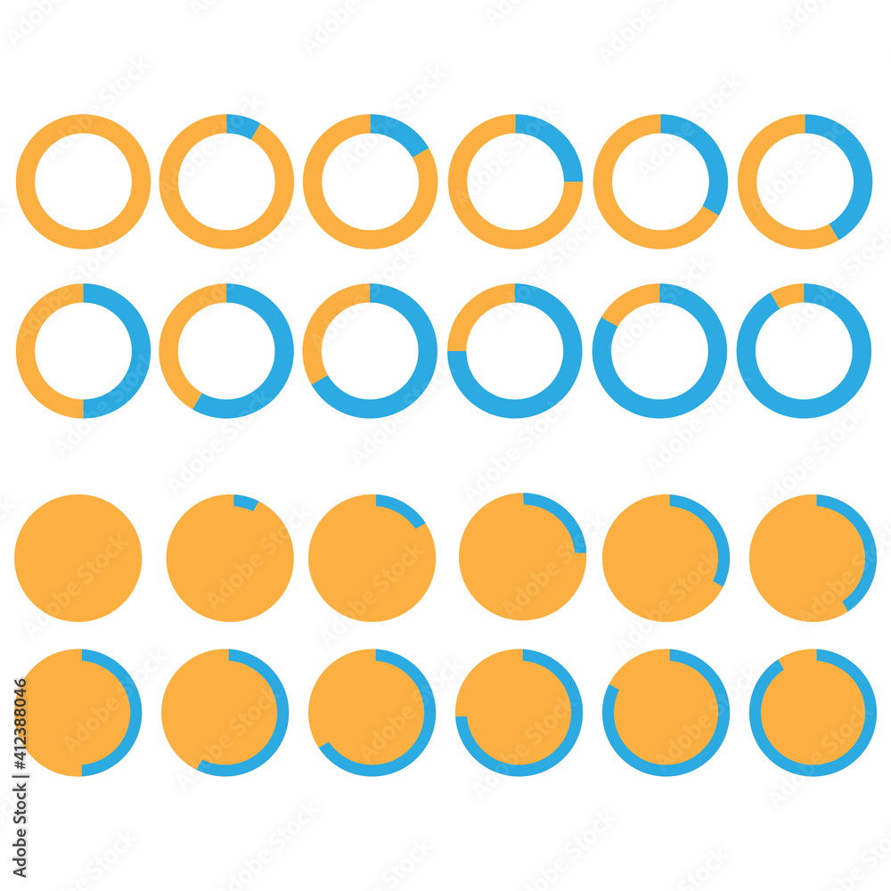 Poster loading circles yellow. template for report design. status bar icon. business infographic template. 
