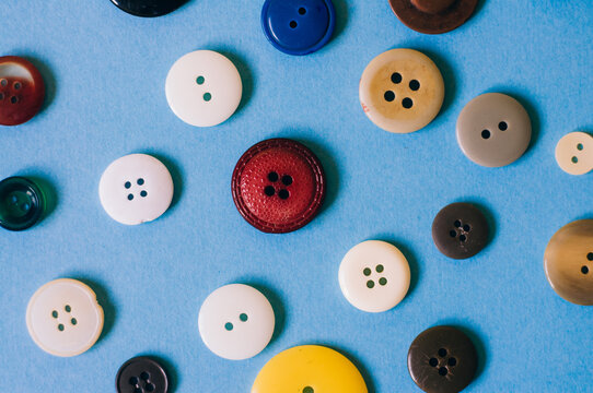 Colorful buttons on blue background