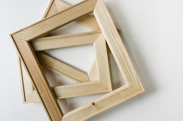 Empty wooden frame stack